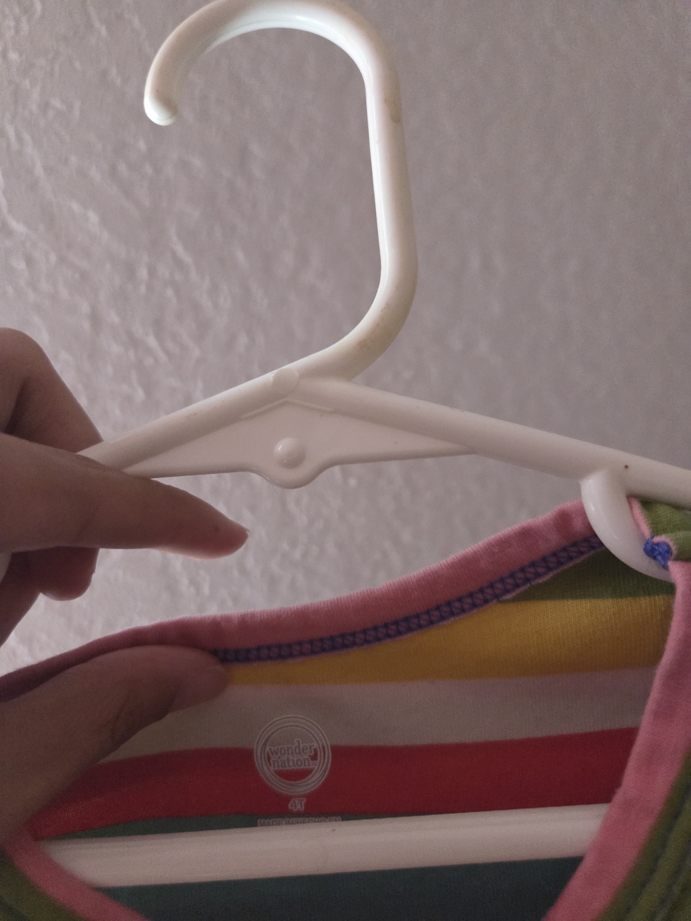 wonder nation Rainbow Stripe Tank Top with Pink Trim